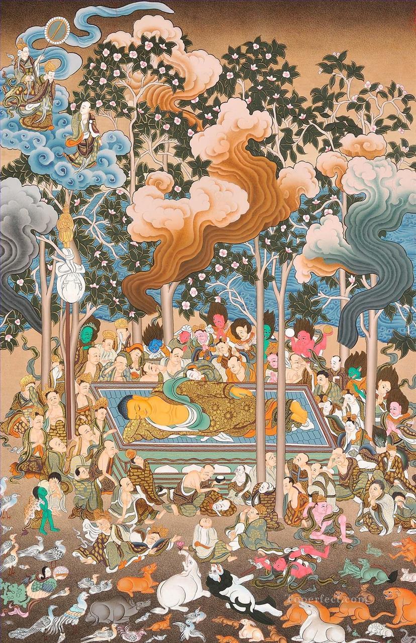 Parinirvana of the Buddha Large Thangka Buddhism Oil Paintings
